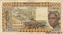 1000 Francs WEST AFRICAN STATES  1986 P.707Kg F+
