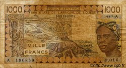 1000 Francs ESTADOS DEL OESTE AFRICANO  1987 P.107Ah RC