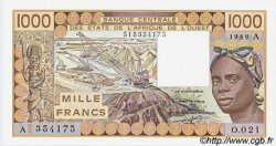 1000 Francs WEST AFRIKANISCHE STAATEN  1989 P.107Ai fST+