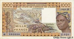 1000 Francs WEST AFRIKANISCHE STAATEN  1989 P.607Hi VZ