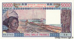 5000 Francs STATI AMERICANI AFRICANI  1982 P.308Cg q.FDC