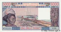 5000 Francs STATI AMERICANI AFRICANI  1987 P.808Ti AU+