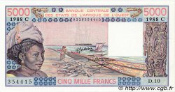 5000 Francs WEST AFRICAN STATES  1988 P.308Cd UNC-