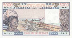 5000 Francs ÉTATS DE L AFRIQUE DE L OUEST  1990 P.308Cn