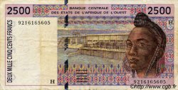 2500 Francs ESTADOS DEL OESTE AFRICANO  1992 P.612Ha BC+