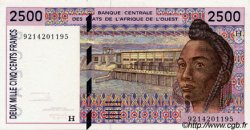 2500 Francs WEST AFRICAN STATES  1992 P.612Ha AU