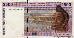 2500 Francs ESTADOS DEL OESTE AFRICANO  1992 P.812Ta MBC+