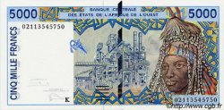 5000 Francs WEST AFRICAN STATES  2002 P.713K- UNC
