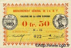 0,50 Franc IVORY COAST  1917 P.01a XF+