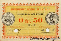 0,50 Franc Annulé COSTA DE MARFIL  1917 P.01a EBC+