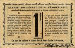 1 Franc IVORY COAST  1917 P.02b VF