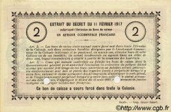 2 Francs Annulé COSTA DE MARFIL  1917 P.03a SC+