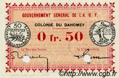 0,50 Franc Annulé DAHOMEY  1917 P.01a q.FDC