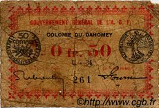 0,50 Franc DAHOMEY  1917 P.01b q.B