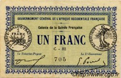 1 Franc GUINEA  1917 P.02c MBC+