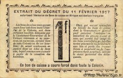 1 Franc SENEGAL  1917 P.02b VZ