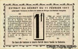 1 Franc SÉNÉGAL  1917 P.02b pr.NEUF