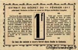 1 Franc SENEGAL  1917 P.02c MBC