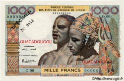 1000 Francs Spécimen WEST AFRIKANISCHE STAATEN  1960 P.--s fST+