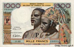 1000 Francs Spécimen ESTADOS DEL OESTE AFRICANO  1960 P.--s SC+