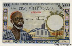 5000 Francs Spécimen ESTADOS DEL OESTE AFRICANO  1960 P.--s FDC