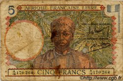 5 Francs FRENCH EQUATORIAL AFRICA Brazzaville 1941 P.06a G