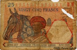 25 Francs FRENCH EQUATORIAL AFRICA Brazzaville 1941 P.07a P