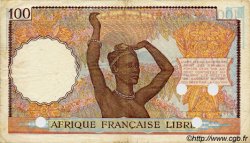 100 Francs Annulé FRENCH EQUATORIAL AFRICA Brazzaville 1943 P.08 VF
