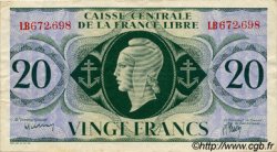 20 Francs FRENCH EQUATORIAL AFRICA Brazzaville 1944 P.12a VF+
