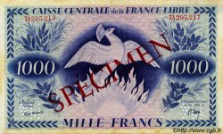 1000 Francs Phénix Spécimen FRENCH EQUATORIAL AFRICA Brazzaville 1945 P.14s1 VF