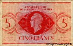 5 Francs FRENCH EQUATORIAL AFRICA  1943 P.15c F+
