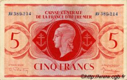 5 Francs FRENCH EQUATORIAL AFRICA  1943 P.15b XF