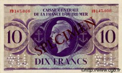 10 Francs Spécimen FRENCH EQUATORIAL AFRICA  1943 P.16as UNC-