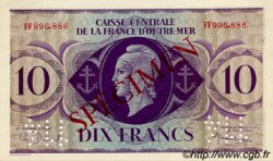 10 Francs Spécimen AFRIQUE ÉQUATORIALE FRANÇAISE  1943 P.16as fST+
