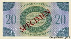 20 Francs Spécimen AFRIQUE ÉQUATORIALE FRANÇAISE  1943 P.17as SC
