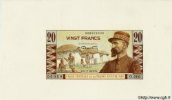 20 Francs Émile Gentil Épreuve AFRIQUE ÉQUATORIALE FRANÇAISE  1946 P.22 ST