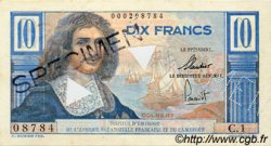 10 Francs Colbert Spécimen AFRIQUE ÉQUATORIALE FRANÇAISE  1957 P.29s VZ