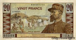 20 Francs Émile Gentil AFRIQUE ÉQUATORIALE FRANÇAISE  1957 P.30 fVZ to VZ