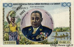 100 Francs Spécimen EQUATORIAL AFRICAN STATES (FRENCH)  1961 P.01fs MBC+