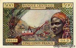 500 Francs Spécimen EQUATORIAL AFRICAN STATES (FRENCH)  1963 P.04ds AU+