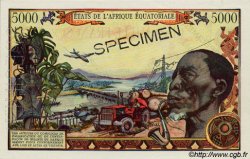 5000 Francs Spécimen EQUATORIAL AFRICAN STATES (FRENCH)  1962 P.06as fST+