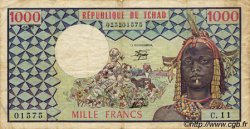 1000 Francs CHAD  1978 P.03c F-