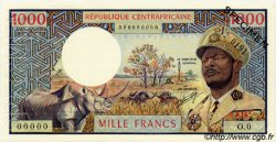 1000 Francs Spécimen CENTRAL AFRICAN REPUBLIC  1973 P.02s AU