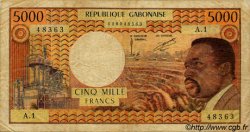 5000 Francs GABON  1974 P.04a TB