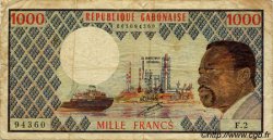 1000 Francs GABON  1974 P.03a q.MB