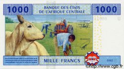 1000 Francs ESTADOS DE ÁFRICA CENTRAL
  2002 P.207Ua FDC