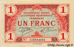 1 Franc FRENCH EQUATORIAL AFRICA  1917 P.02a XF+