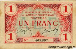 1 Franc FRENCH EQUATORIAL AFRICA  1917 P.02b F-