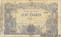 100 Francs type 1862 - Bleu à indices Noirs FRANCE  1875 F.A39.11 pr.B