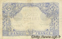 5 Francs BLEU FRANCIA  1915 F.02.26 MBC+